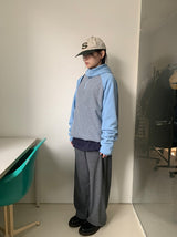 Chiffonne Brushed Hood Half Zip-Up Fleece Sweatshirt