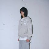 Untitled スターリーナイトスモールストライプフードジップアップ Melange White