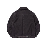 Bleach dyeing trucker jacket / Vintage purple