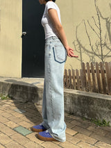 クラシックルックセミワイドデニムパンツ code 18101
