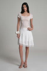 Fairy Lace layered Top, Milk Beige