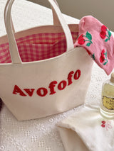 Signature canvas check tote bag