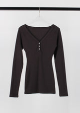 RIB BUTTON LONG TEE