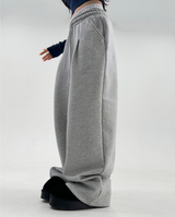 (SIZE OPTION♥/FLEECE🔥) プリーツメイドトレーニングエラスティックウエストロングパンツ