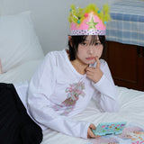 コサージュポイントスリム長袖Tシャツ