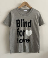 Blind Lettering Print Round Neck Basic Short Sleeve T-Shirt 3 Colors