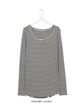 ケア ストライプ レイヤード ロングスリーブ Tシャツ