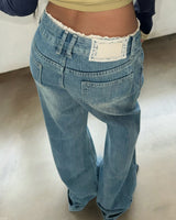 Lace Patina Denim Pants