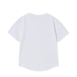 25SS カラー ロゴ ヘムライン クロップ ショートスリーブ Tシャツ ホワイト