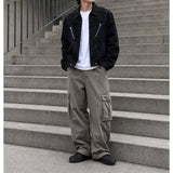 54485 Peer Embroidered Suede Biker Jacket