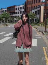 Belleun Line Dyeing Washing Knit Zip Up