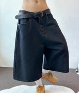 Blackberry Wide Fit Dark Denim Bermuda Shorts