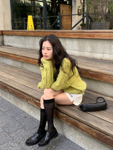 Cinnamon cable knit_olive