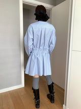 ストライプフレアシャツドレス