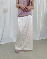 BLOSSOM JACQUARD SATIN LONG SKIRT