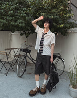 Rudd Pin Stripe Bermuda Denim Pants