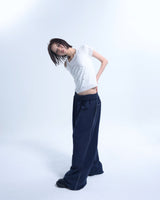 Line stud string sweatpants - Navy