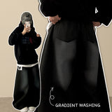 Nult Crack Number Vintage Washing Banding Wide Pants