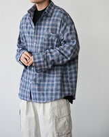 AF SEERSUCKER CHECK SHIRT BLUE
