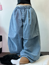 パラシュートバルーンピグメントコーデュロイパンツ🤎🩶💚🩵5カラー