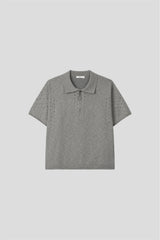 Tier Punched Collar Short-Sleeve Knit – M, L (3 Colors)