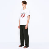 ハートバイカーTシャツホワイト / レッド(MAN)