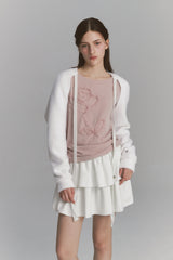 Fur Ribbon Bolero White