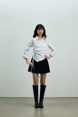 ミルドプリーツスカートパンツ / ブラック