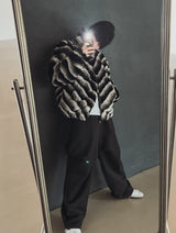 Wavy Gradation Fur Jacket
