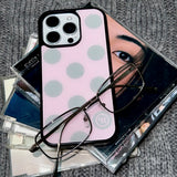 L ドット. (pinkgray) グラスバンパーiPhoneケース