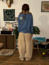  Wildflower Appliqué Pants _ Beige&Red