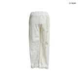 (2color) Ruffle Lace Flower Slim Pants [Ethnic Belt Set]