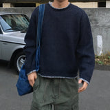 Contrast Stitch Round Knit