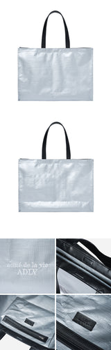 ベーシックロゴショッパーバッグ SILVER