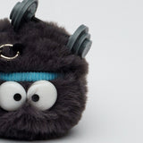 dumbbell pompom health key chain
