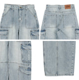 Feline washed cargo denim pants