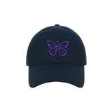 VINTAGE BUTTERFLY BLINK BALL CAP_NAVY PURPLE