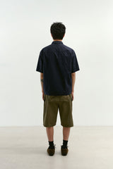 Field Panel Paper Half Shacket (Navy)