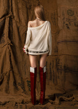 Mother Red Leather Cover Boots