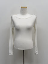 [Brushed Lining] リブボートネック長袖Tシャツ