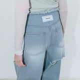 Urban ripped wide denim