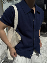 Summer bookle semi-crop collar cardigan