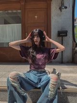 Flower Pigment Oversized Fit Short Sleeve