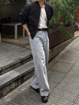 Cut line reverse denim pants