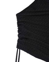 One Shoulder Lace Top _ BLACK