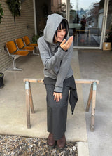 (WOOL) TIE STRAP LAYERED SKIRT
