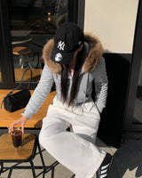 [ORIGINAL] POE Fur Hood 2-Way Zip-Up Hoodie
