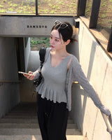 [MADE] Pail, see-through long sleeve cardigan
