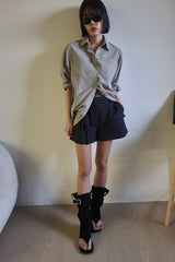 DOUBLE COLLAR SHIRT_KHAKI GRAY