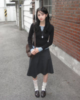 tart stripe button midi sk